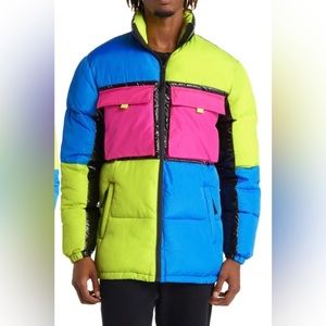 WESC Colorblock Printed Puffer Jacket - NEW